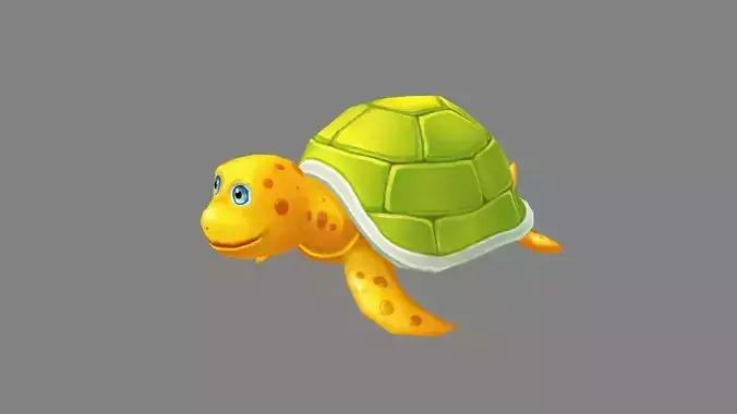 Cartoon Green Turtle