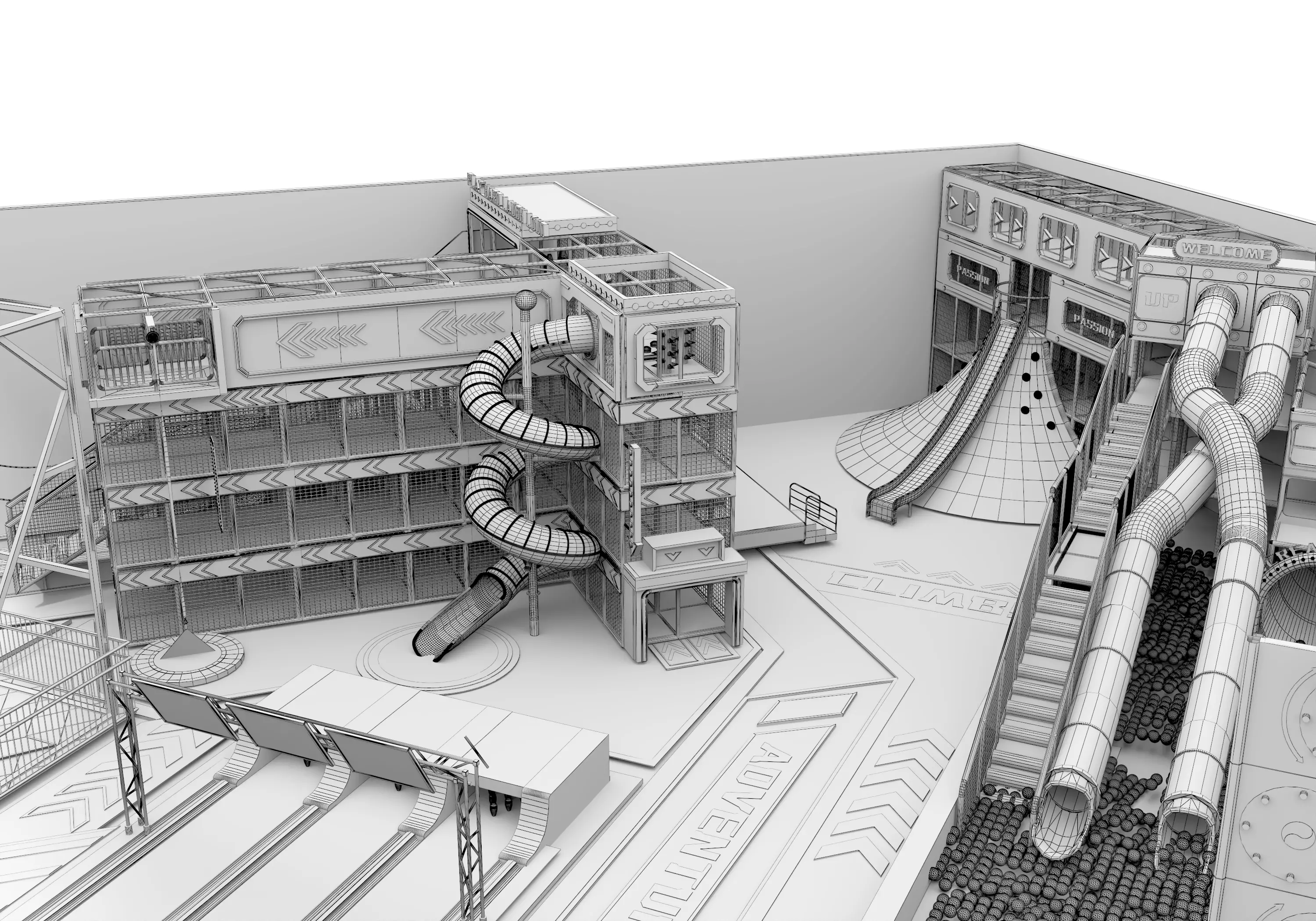 Children playground 02 Low-poly 3D model_30