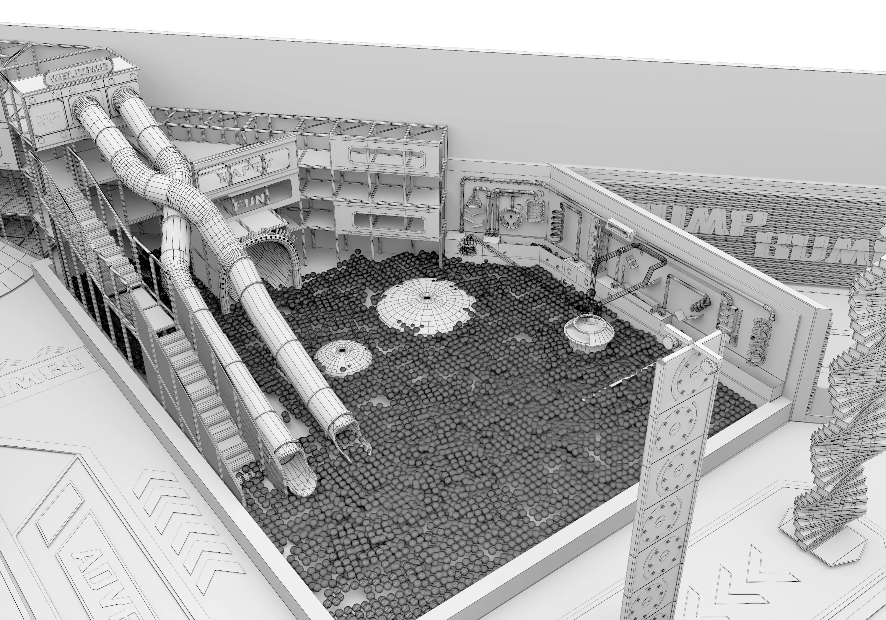 Children playground 02 Low-poly 3D model_26