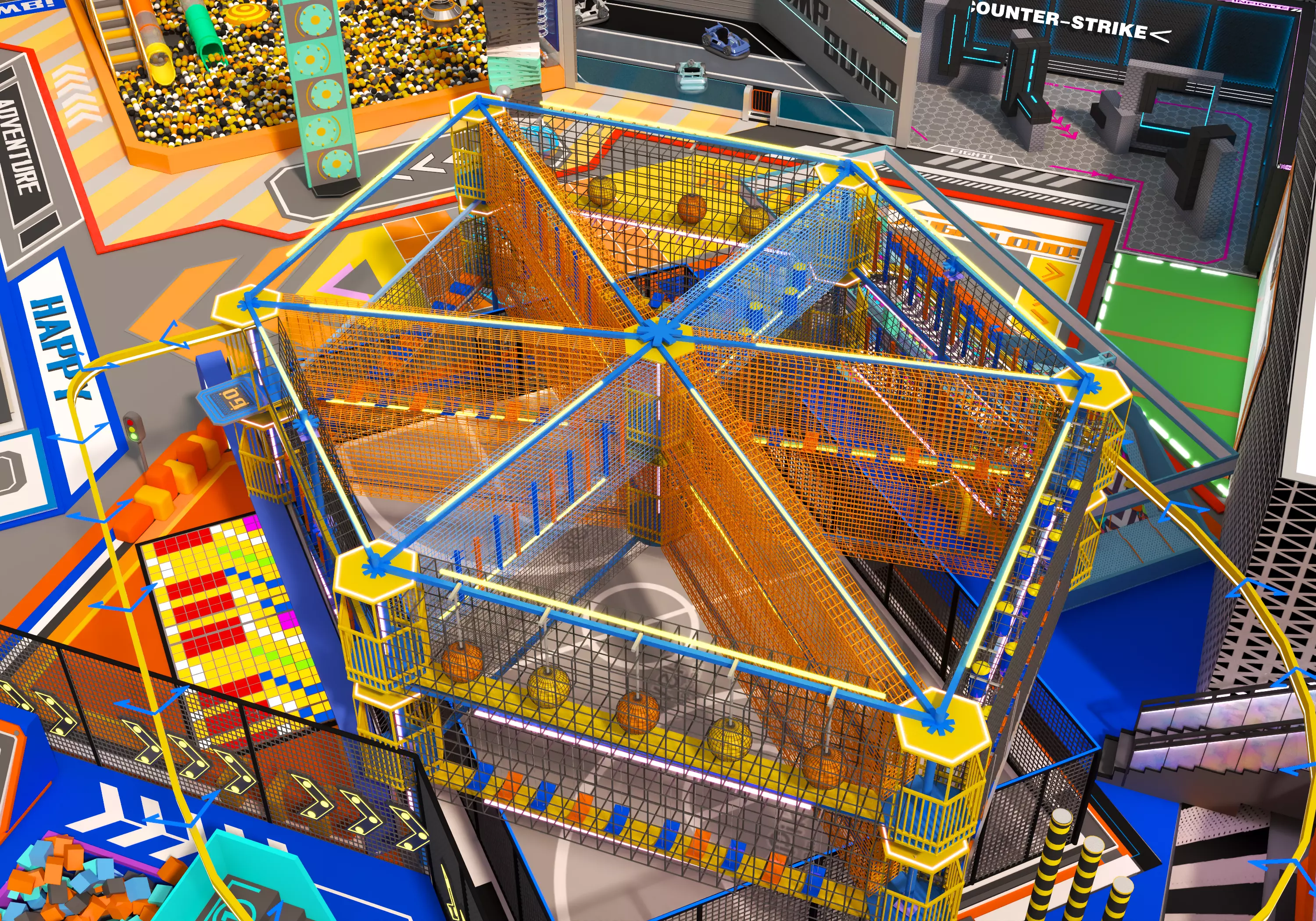 Children playground 02 Low-poly 3D model_12