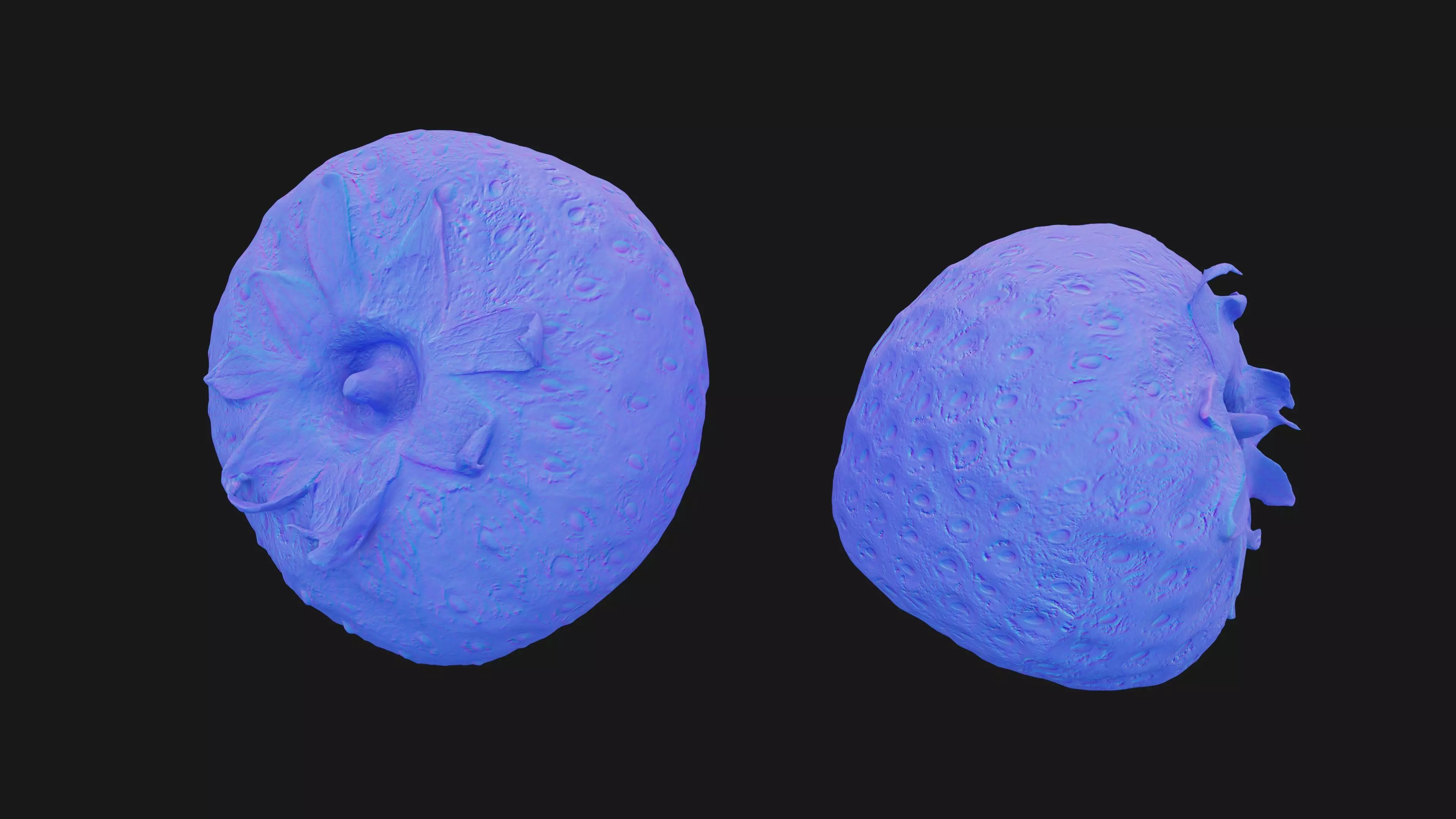 Scanned Strawberry Berry Low-poly 3D model_16