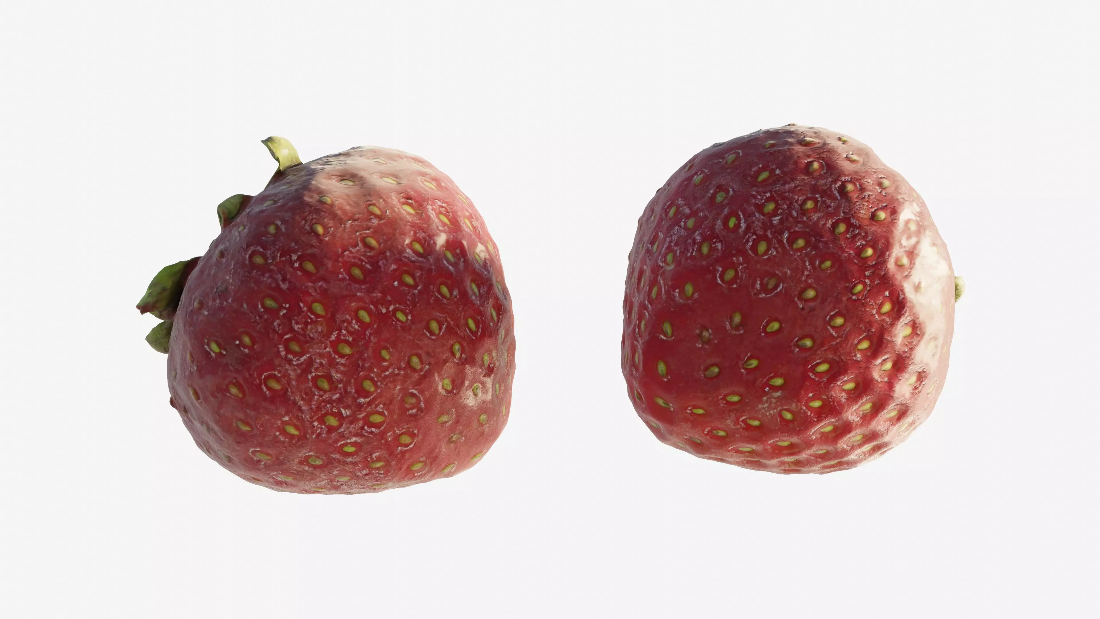 Scanned Strawberry Berry Low-poly 3D model_10
