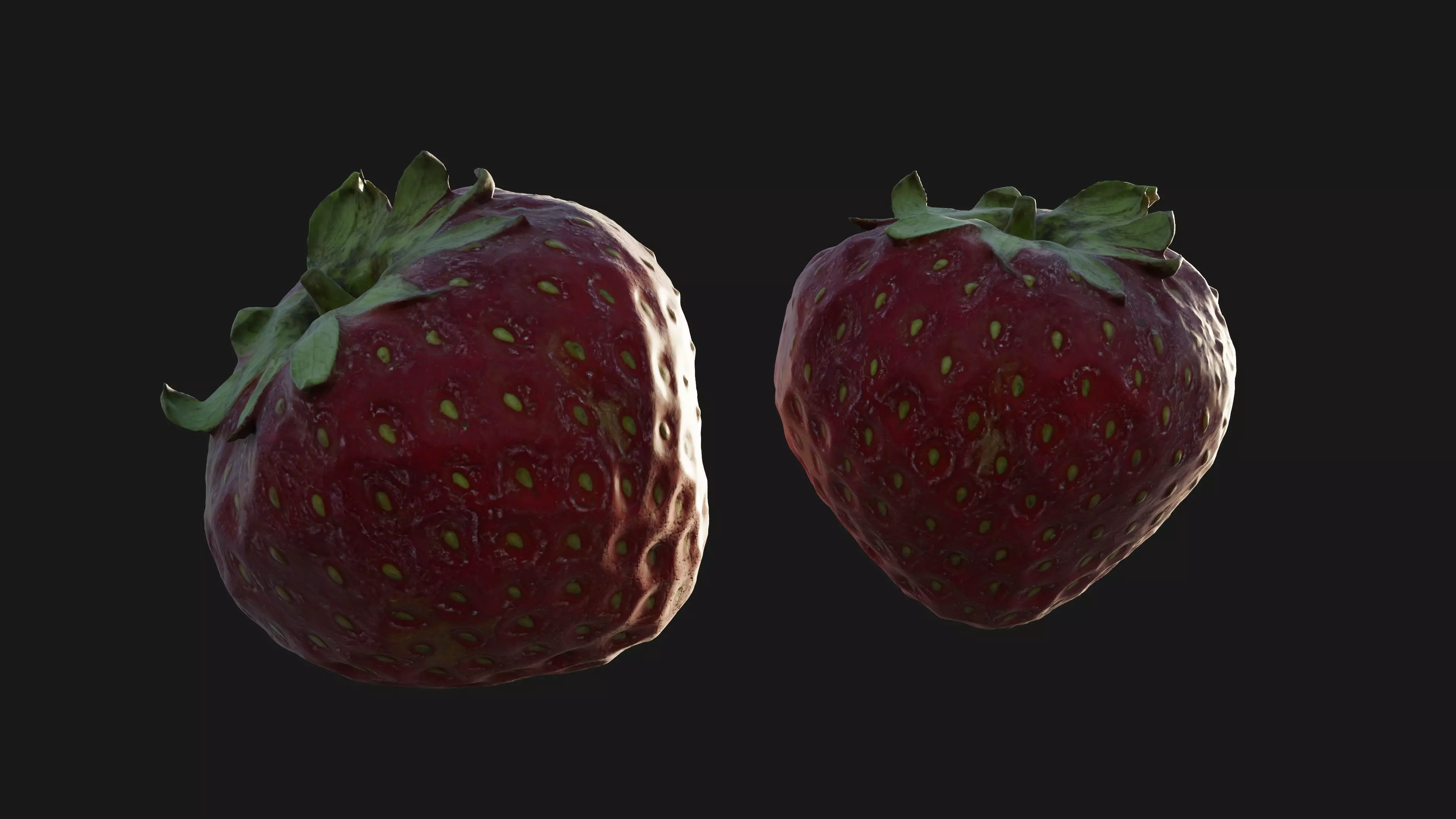 Scanned Strawberry Berry Low-poly 3D model_15