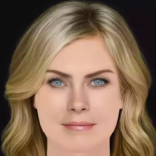 Alison Sweeney Head - No Hair - Low poly head for game