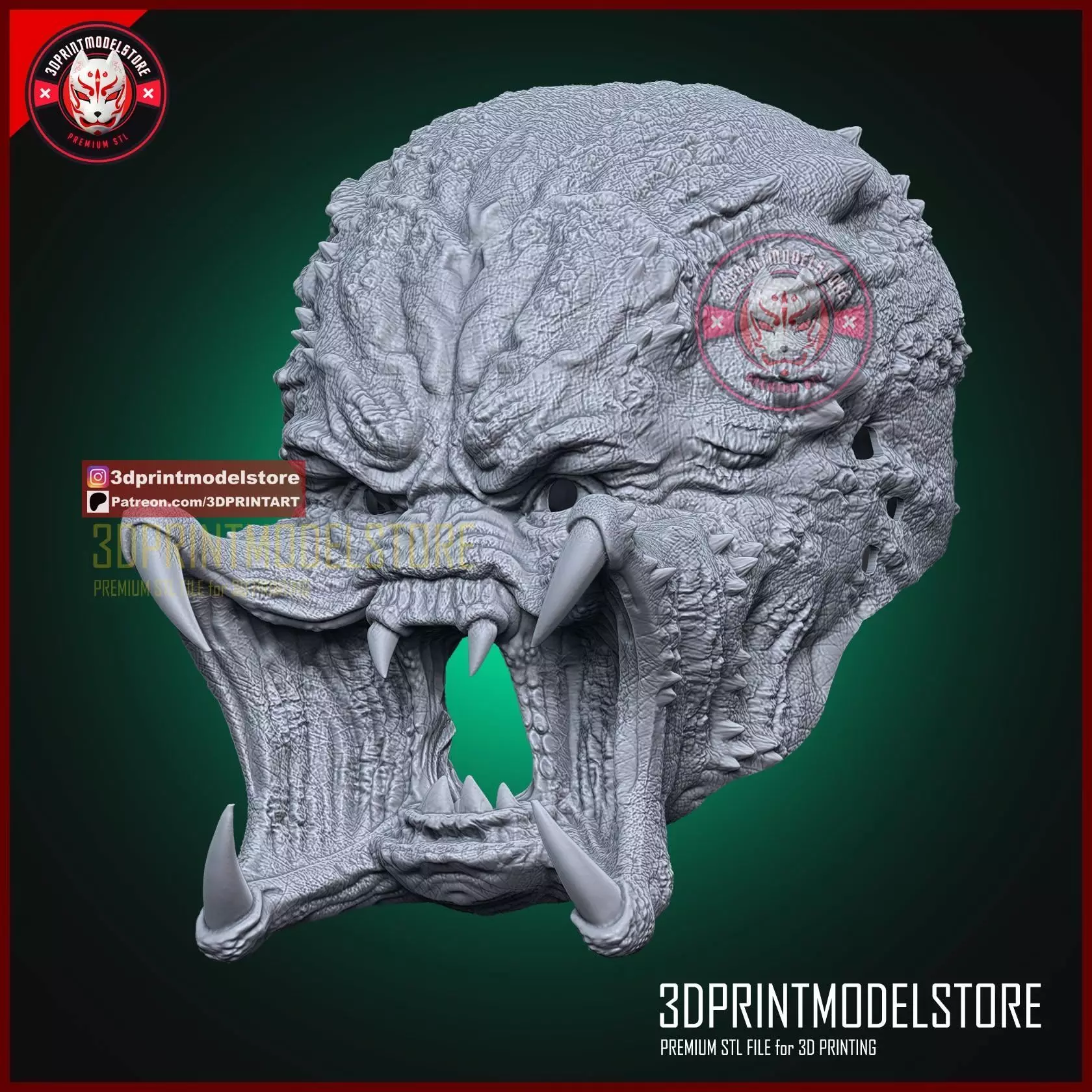 Predator Badlands Mask - Halloween Cosplay Helmet 3D print model_4
