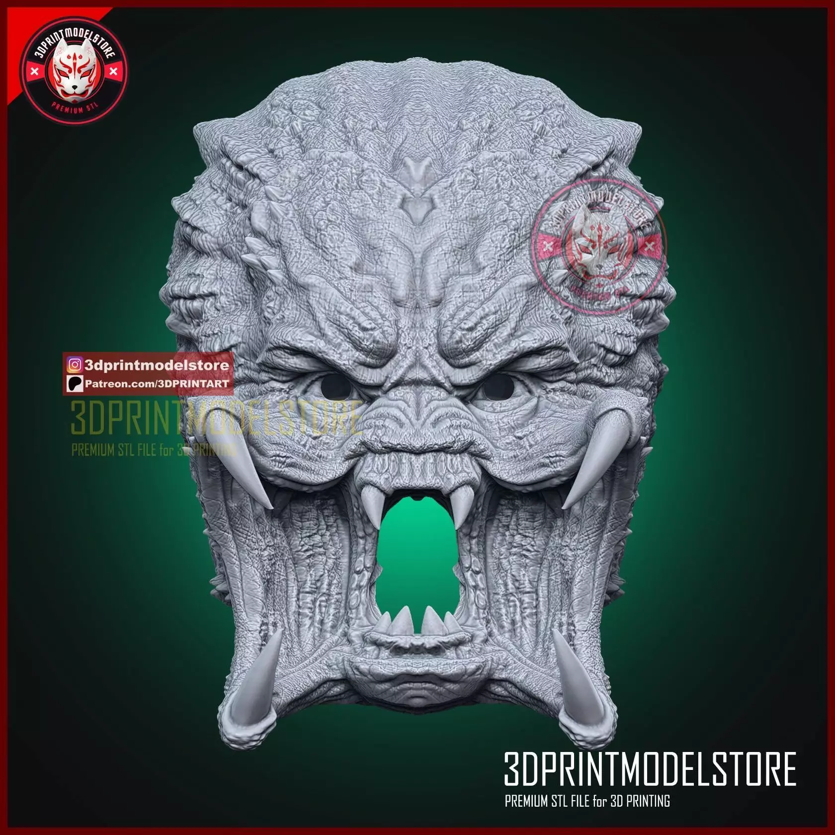 Predator Badlands Mask - Halloween Cosplay Helmet 3D print model_3