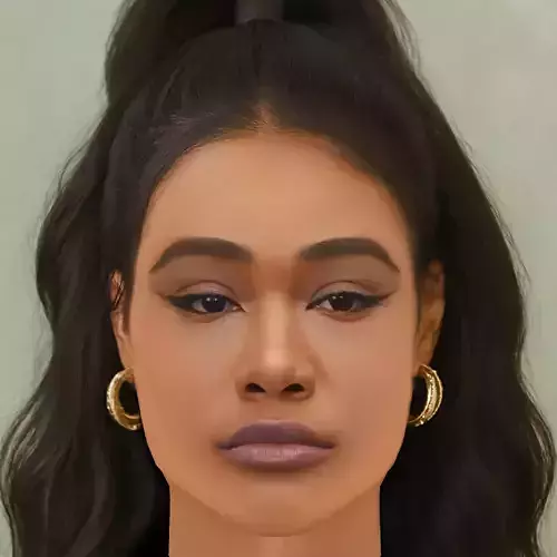 Amber Mark Head - No Hair - Low poly head for game