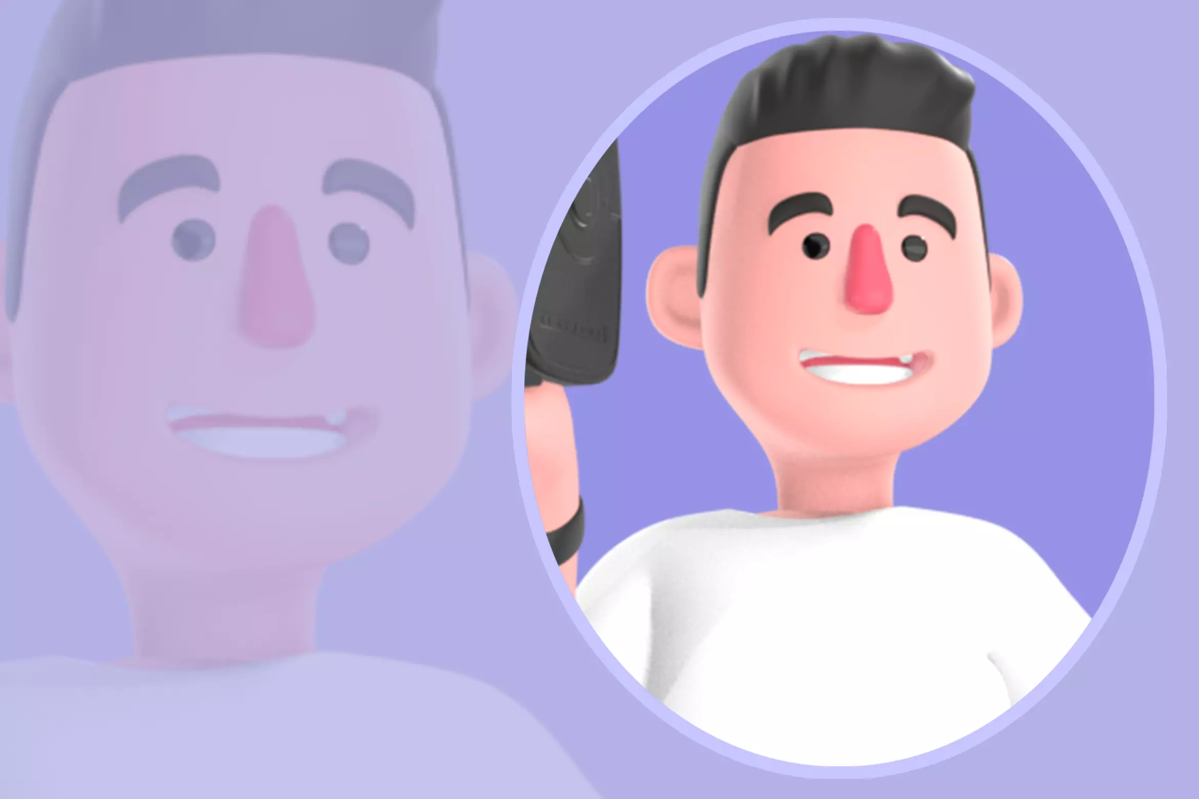 Stylized 3D Male Photographer Walking Sideways-Cartoon Character 3D model_0