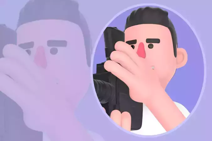 Stylized 3D Male Photographer Ready to Shoot - Cartoon Character