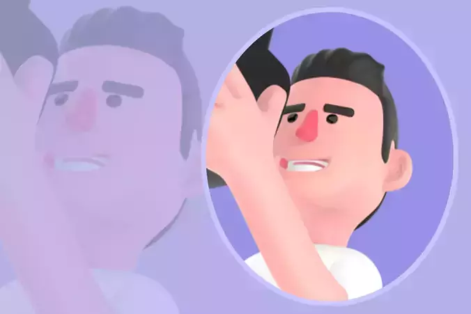 Stylized 3D Male Photographer Filming Overhead-Cartoon Character