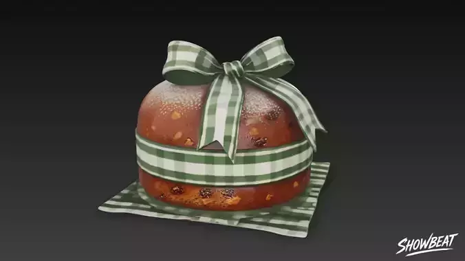 Festive Ribbon Cake Low-poly 3D model 5