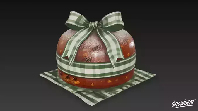 Festive Ribbon Cake Low-poly 3D model