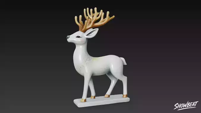 White Reindeer Figurine