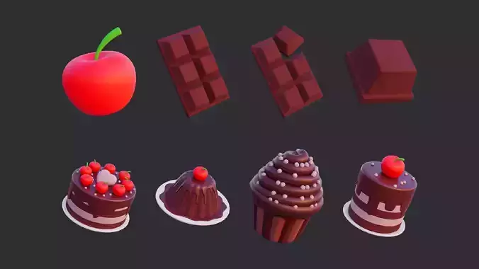 Low Poly Sweet Dessert Pack