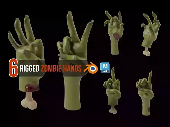 Monster cut off zombie hand rigged