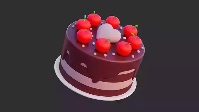 Low Poly Chocolate Cake