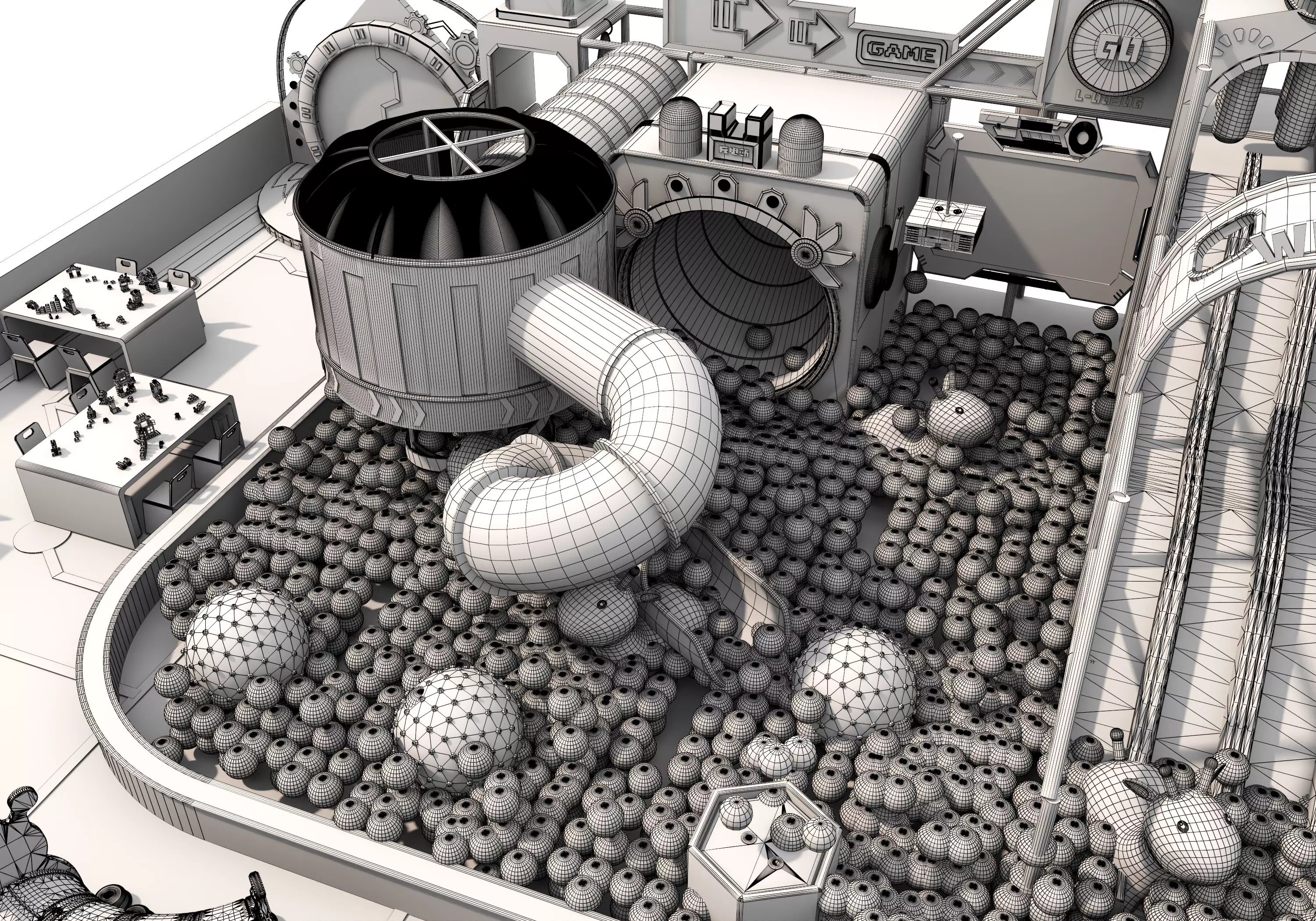 Children playground 03 Low-poly 3D model_32