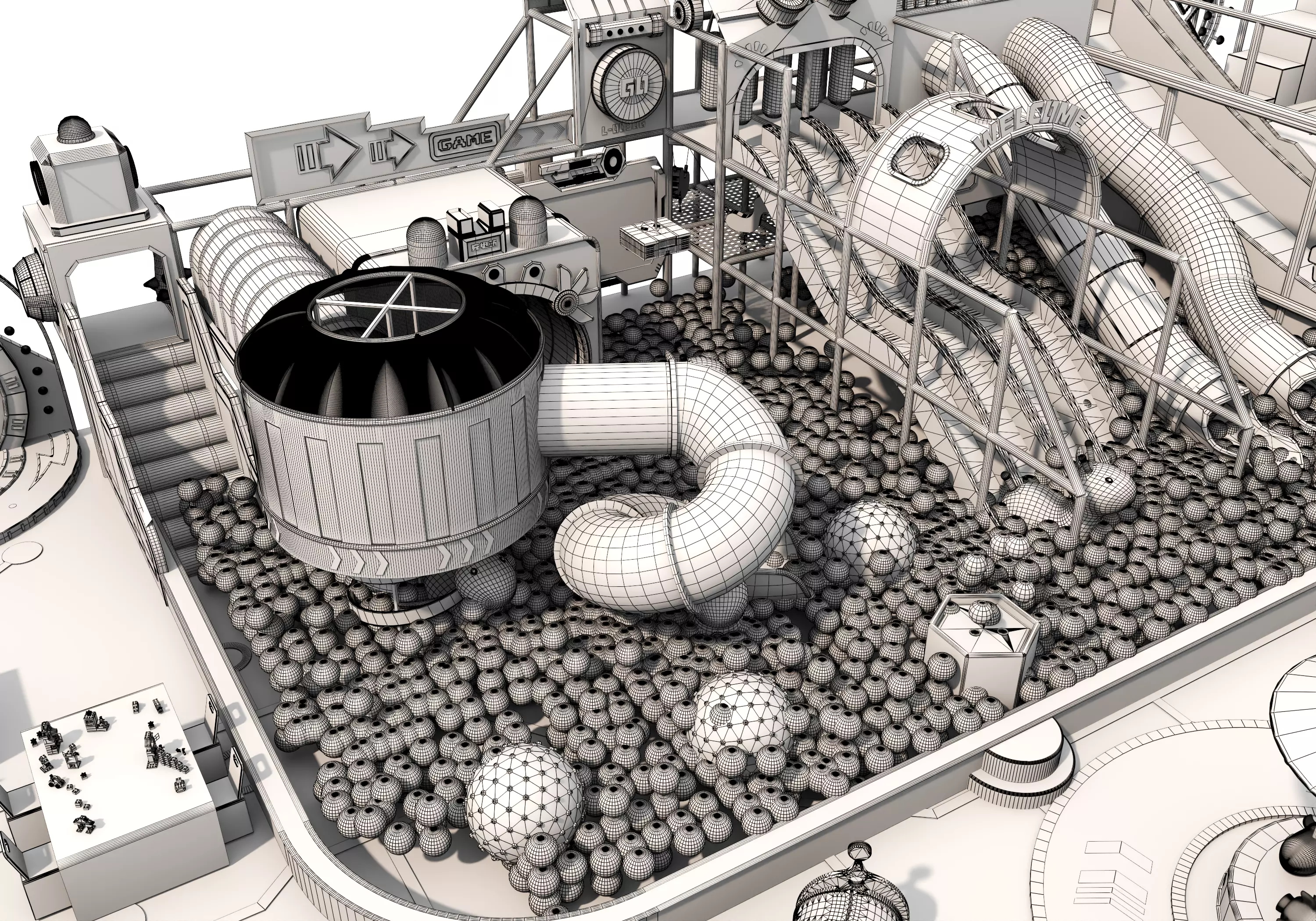 Children playground 03 Low-poly 3D model_33