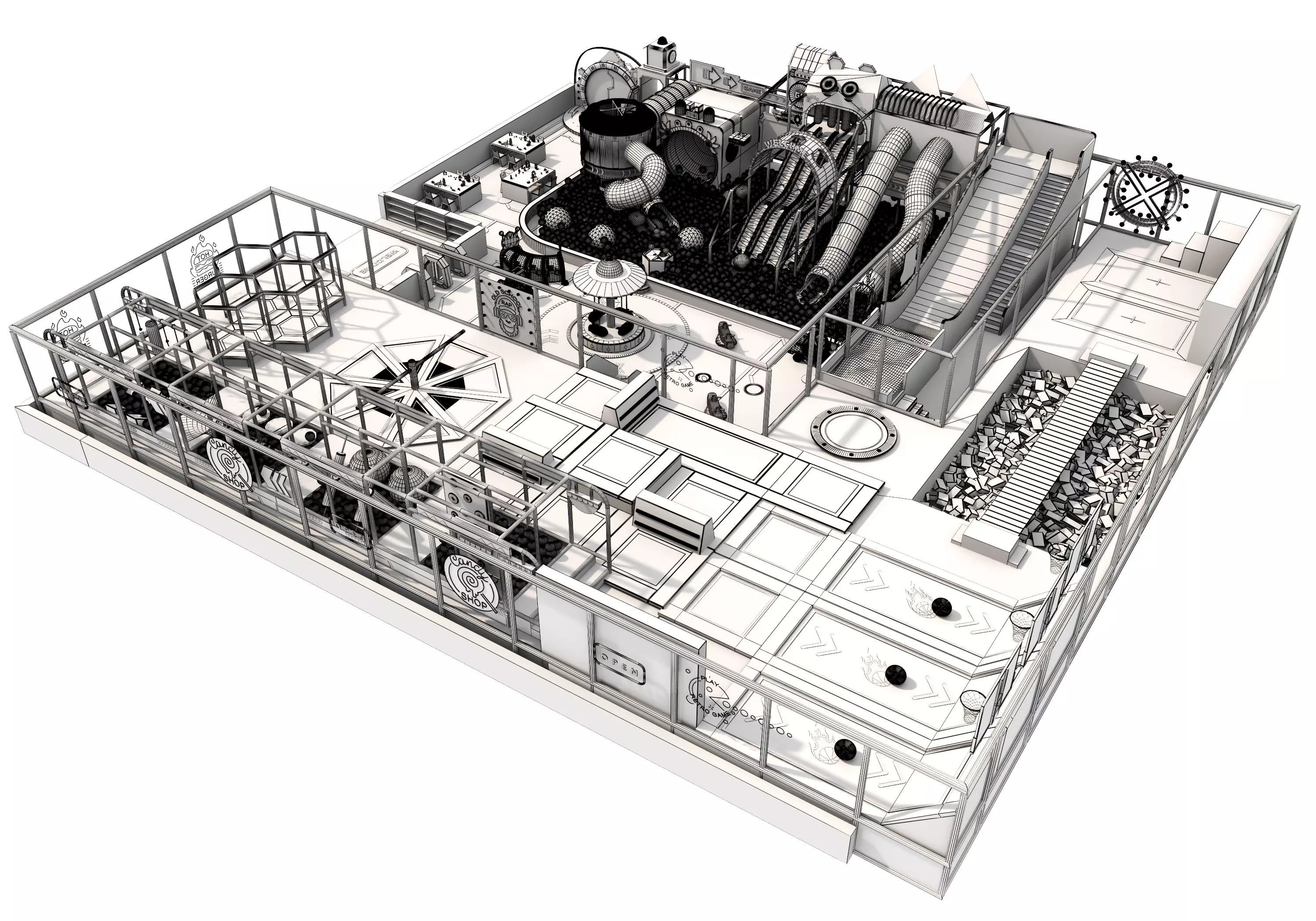 Children playground 03 Low-poly 3D model_19