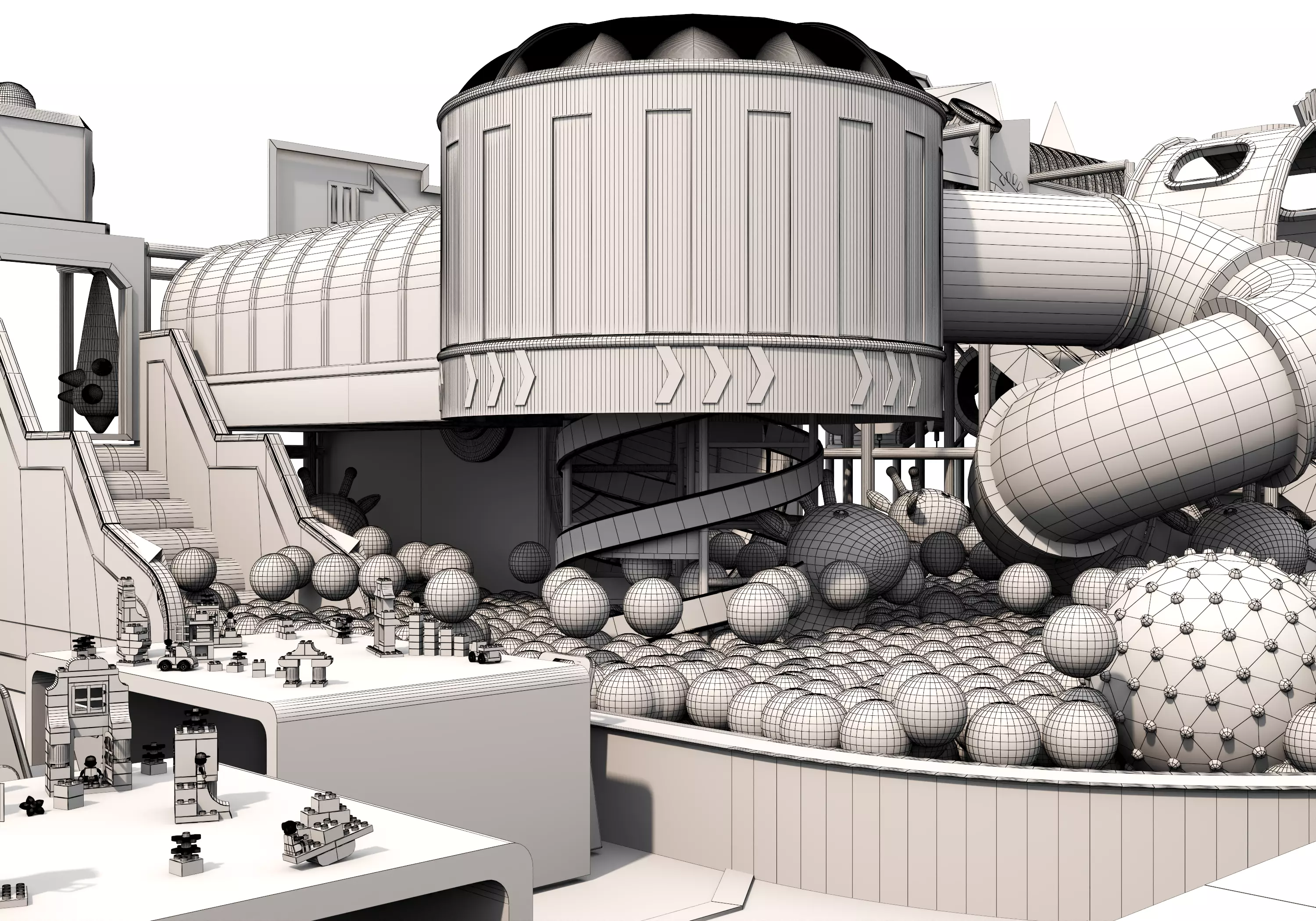 Children playground 03 Low-poly 3D model_25