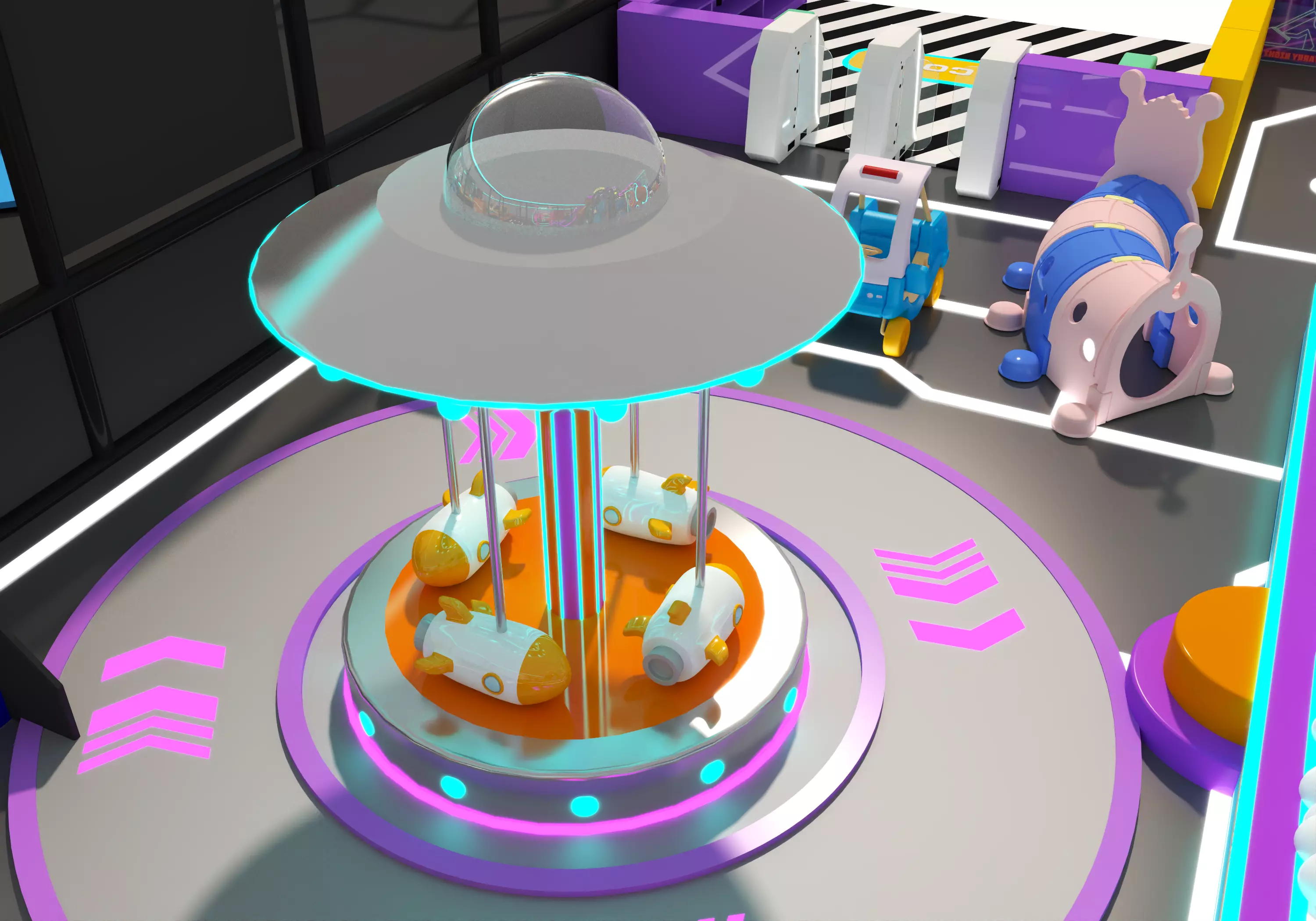 Children playground 03 Low-poly 3D model_7