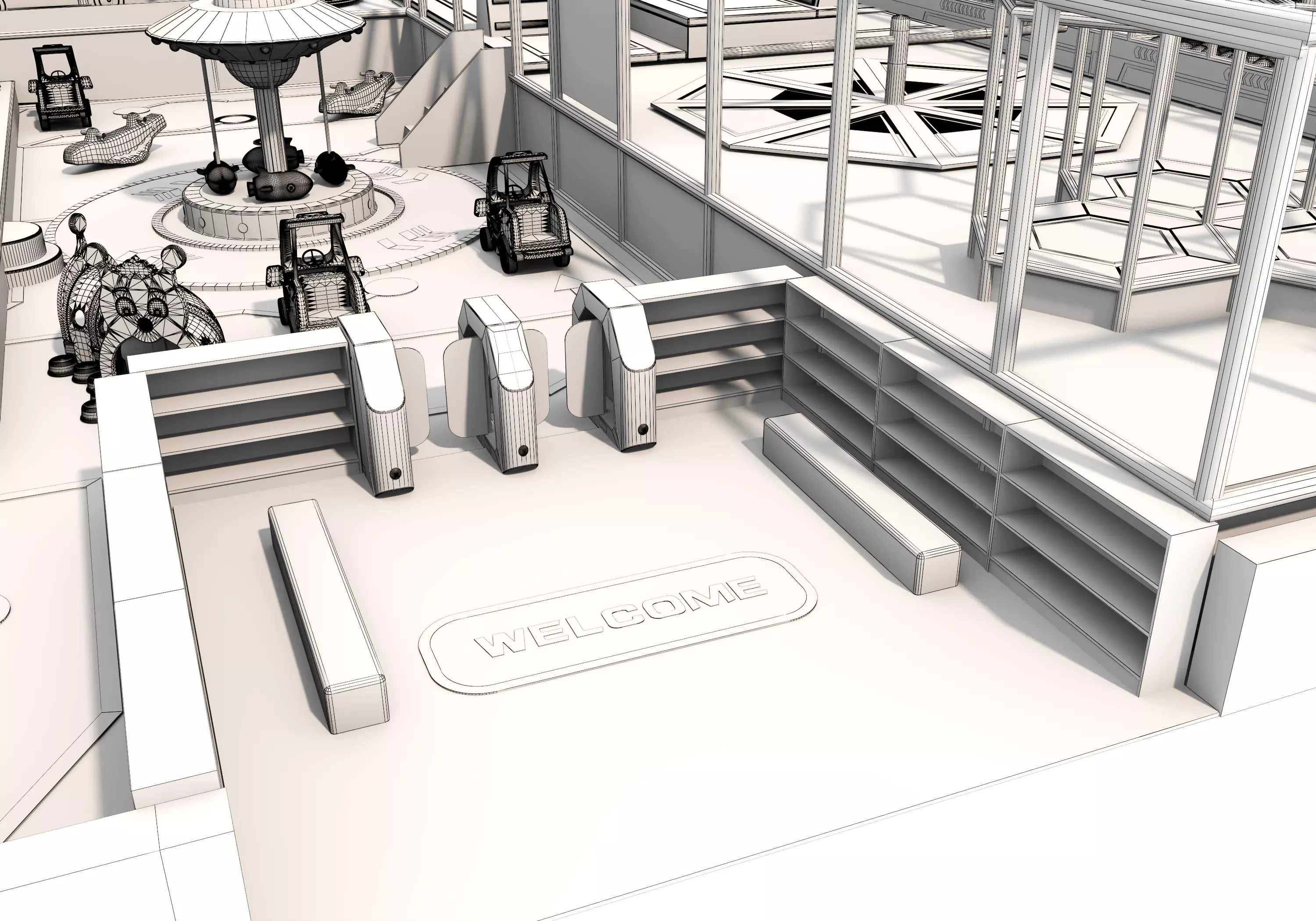 Children playground 03 Low-poly 3D model_30