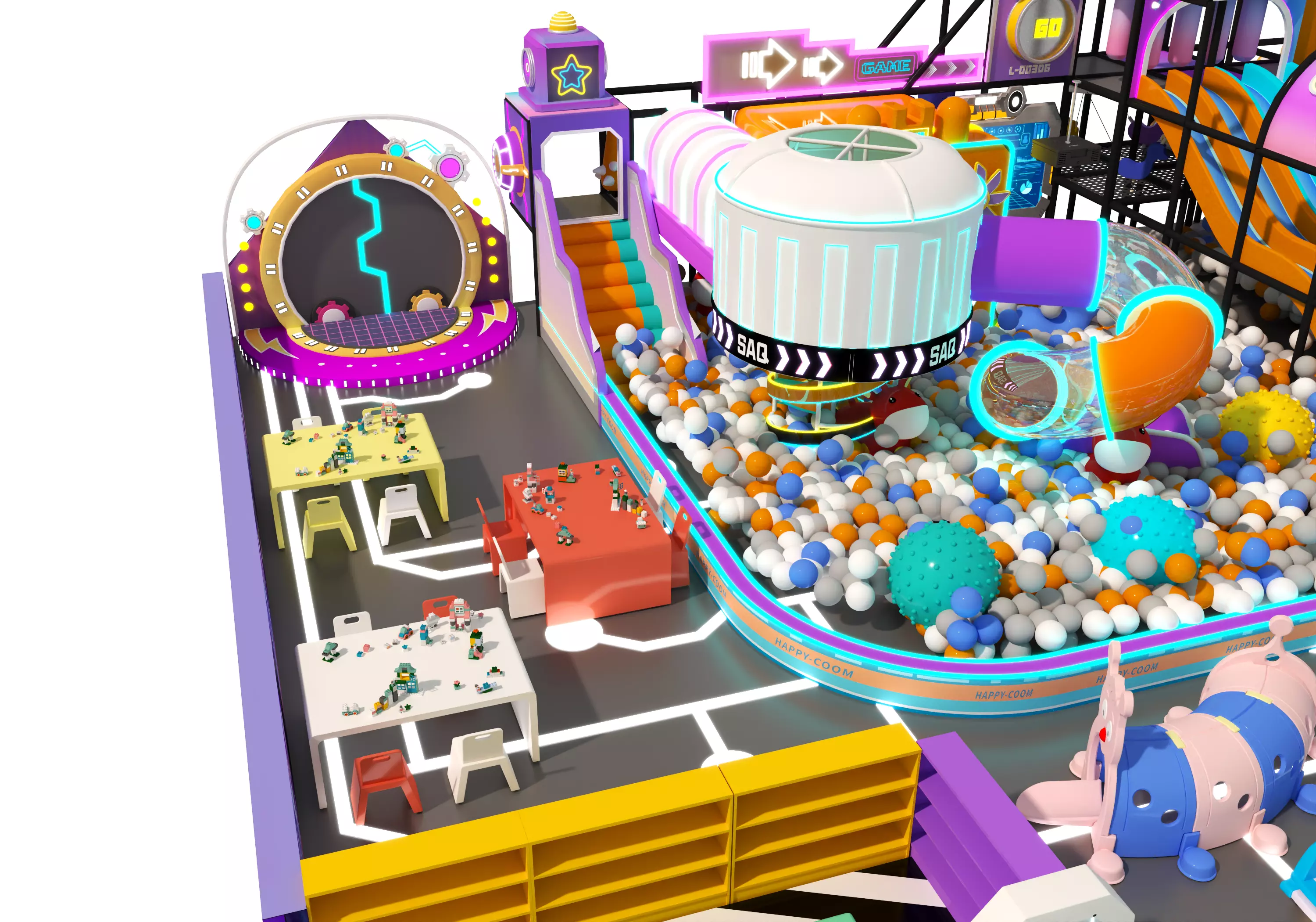 Children playground 03 Low-poly 3D model_3