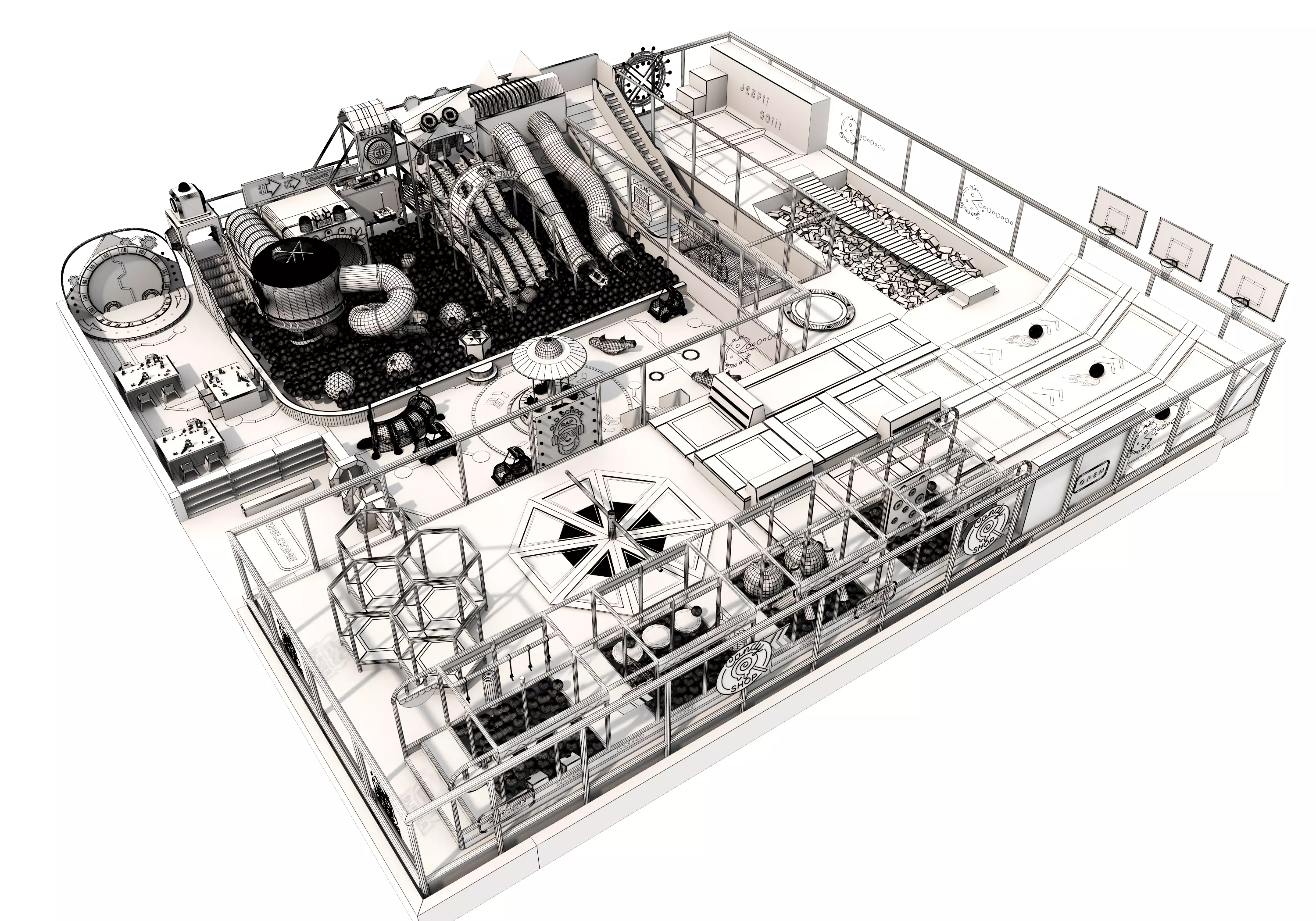 Children playground 03 Low-poly 3D model_22