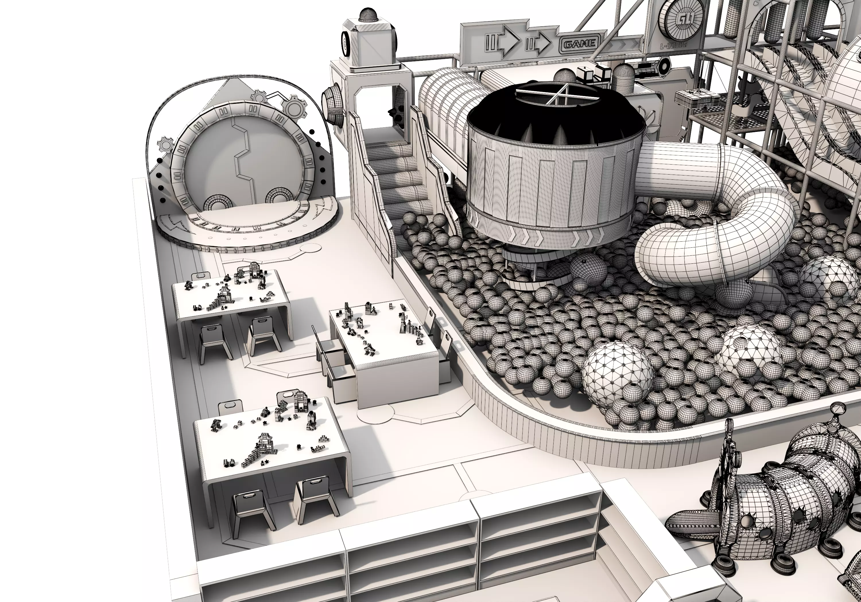 Children playground 03 Low-poly 3D model_28