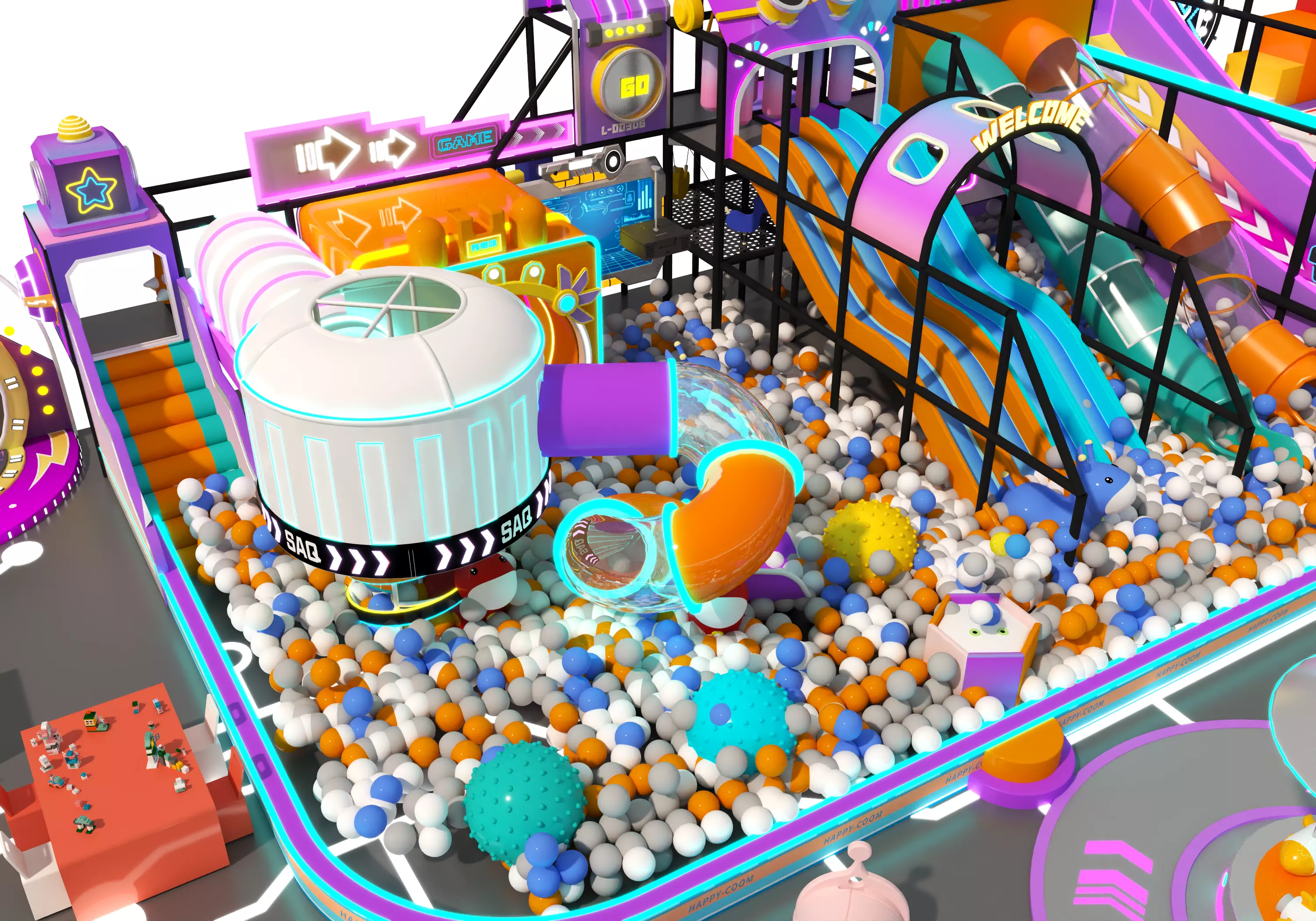 Children playground 03 Low-poly 3D model_9