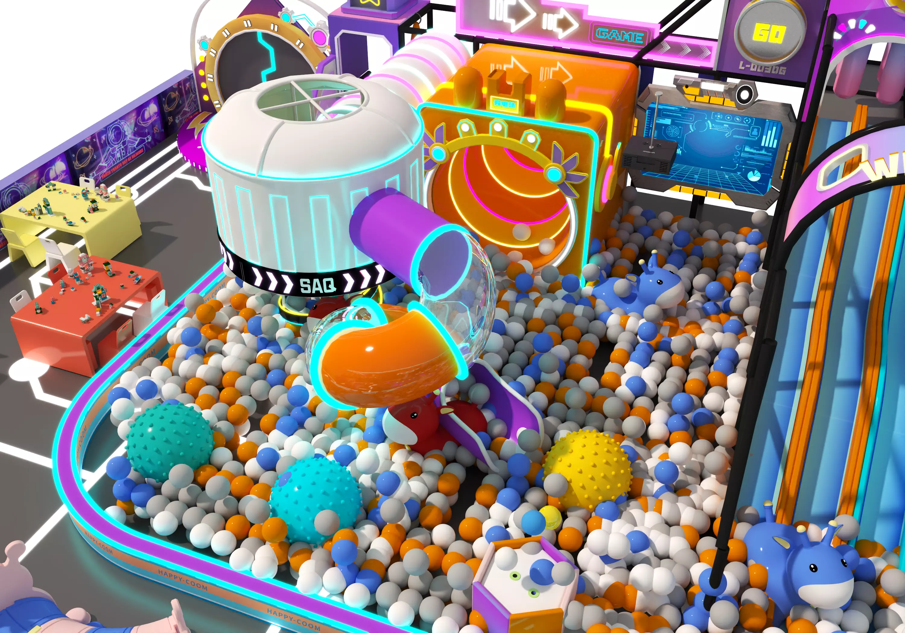 Children playground 03 Low-poly 3D model_2