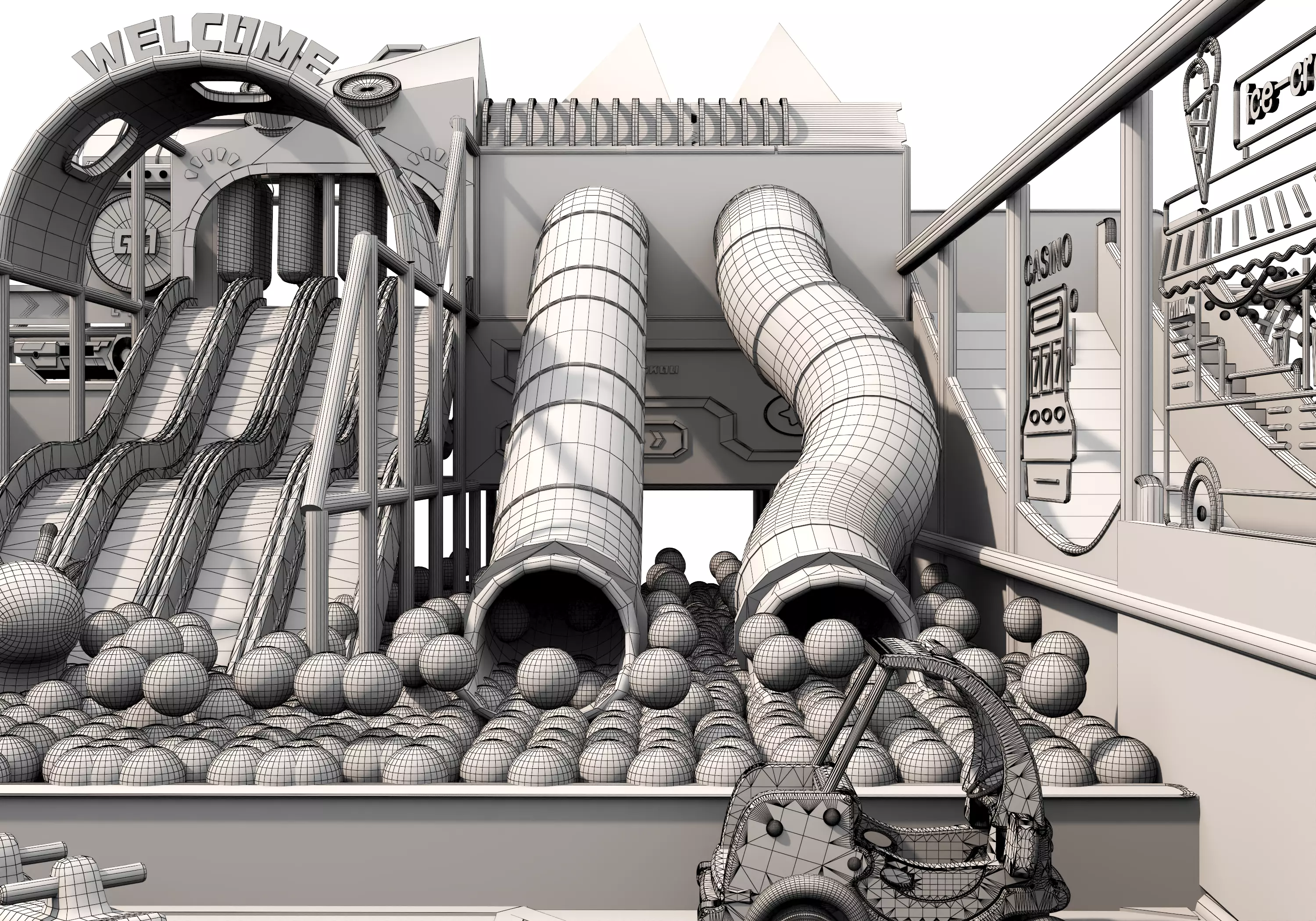 Children playground 03 Low-poly 3D model_26