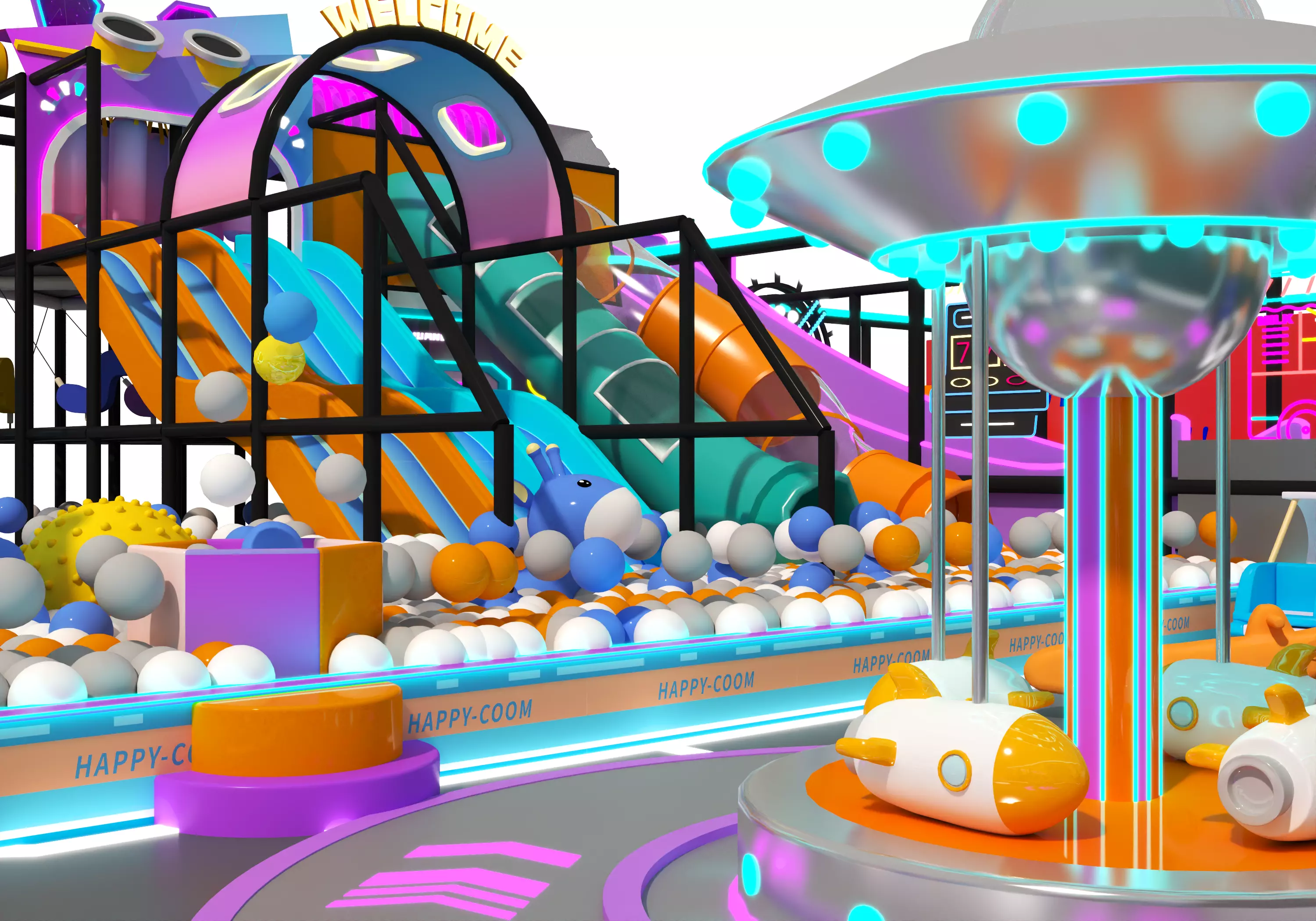 Children playground 03 Low-poly 3D model_11