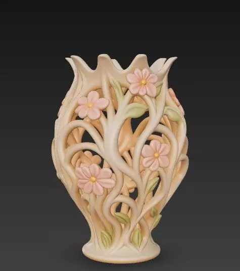 Floral Lattice Vase Organic 3D Print Design 3D print model_1