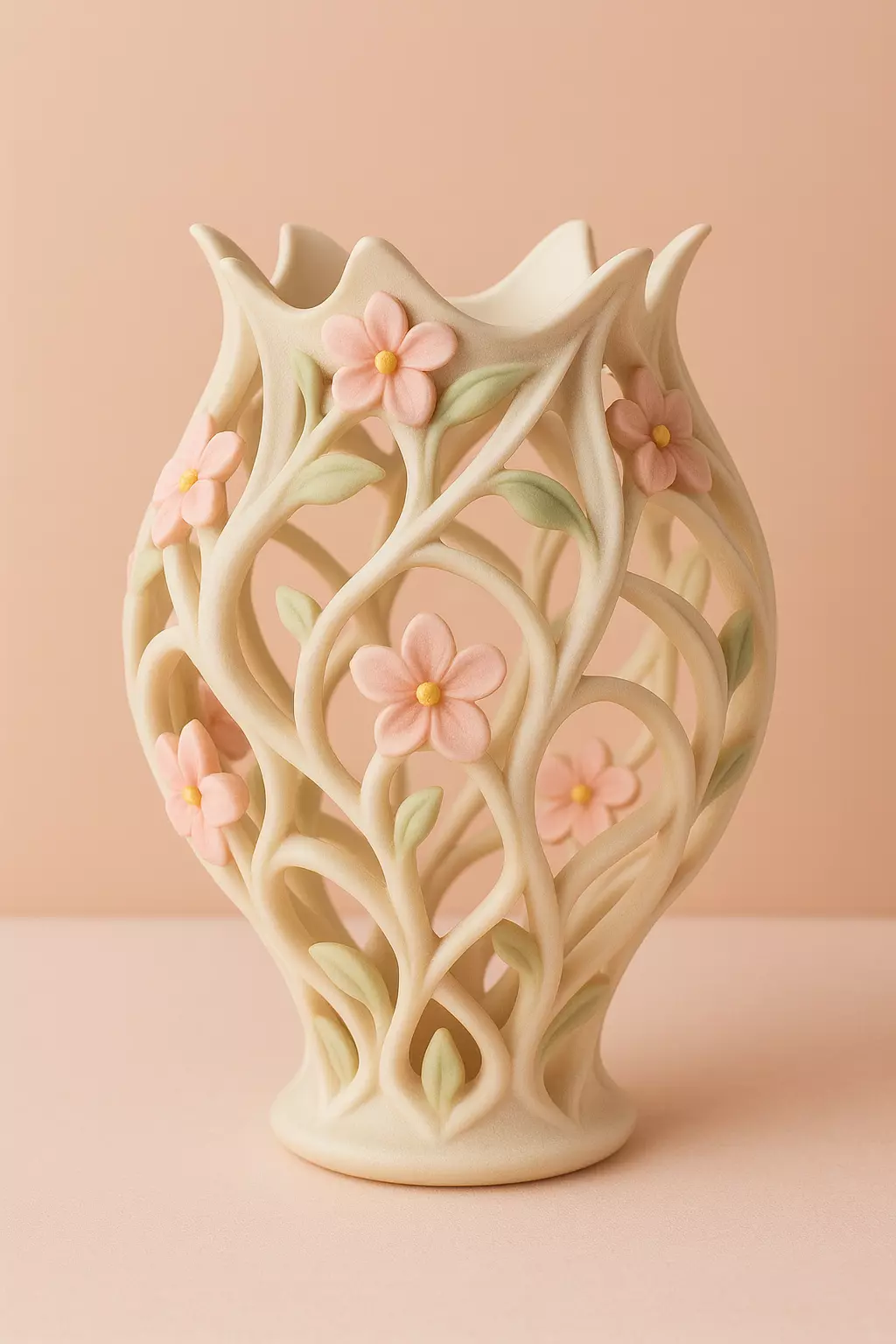 Floral Lattice Vase Organic 3D Print Design 3D print model_0