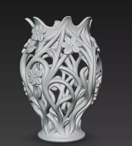 Floral Lattice Vase Organic 3D Print Design 3D print model_4