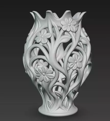 Floral Lattice Vase Organic 3D Print Design 3D print model_2