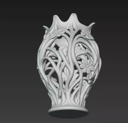 Floral Lattice Vase Organic 3D Print Design 3D print model_6