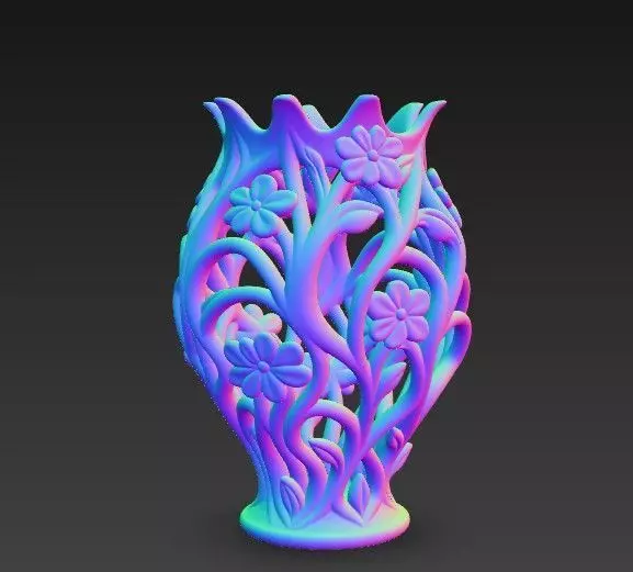 Floral Lattice Vase Organic 3D Print Design 3D print model_3