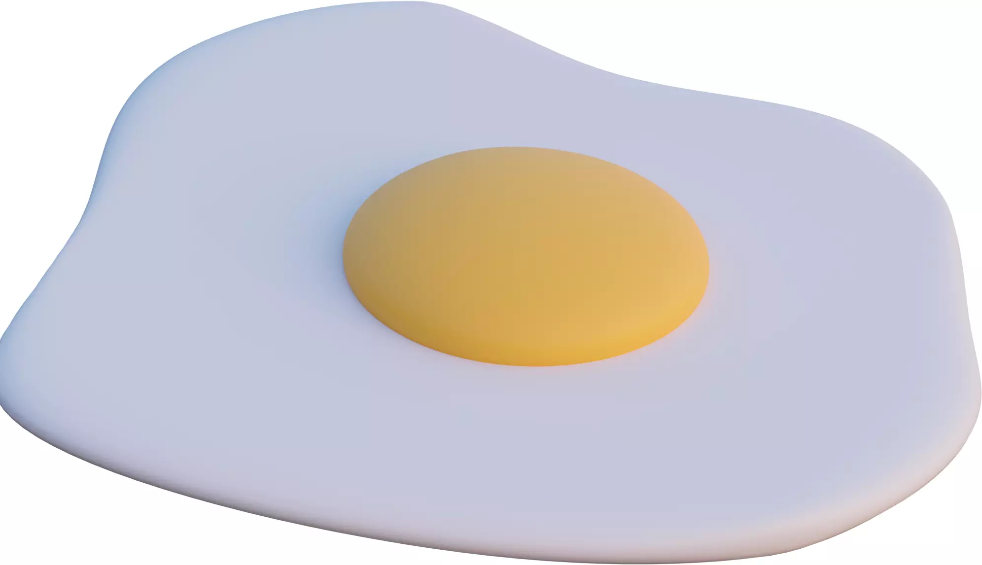 Low Poly Fried Egg 3D model_1