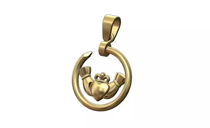 Claddagh heart crown nail pendant charm