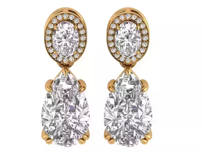 Oval Pear Antiq Earing