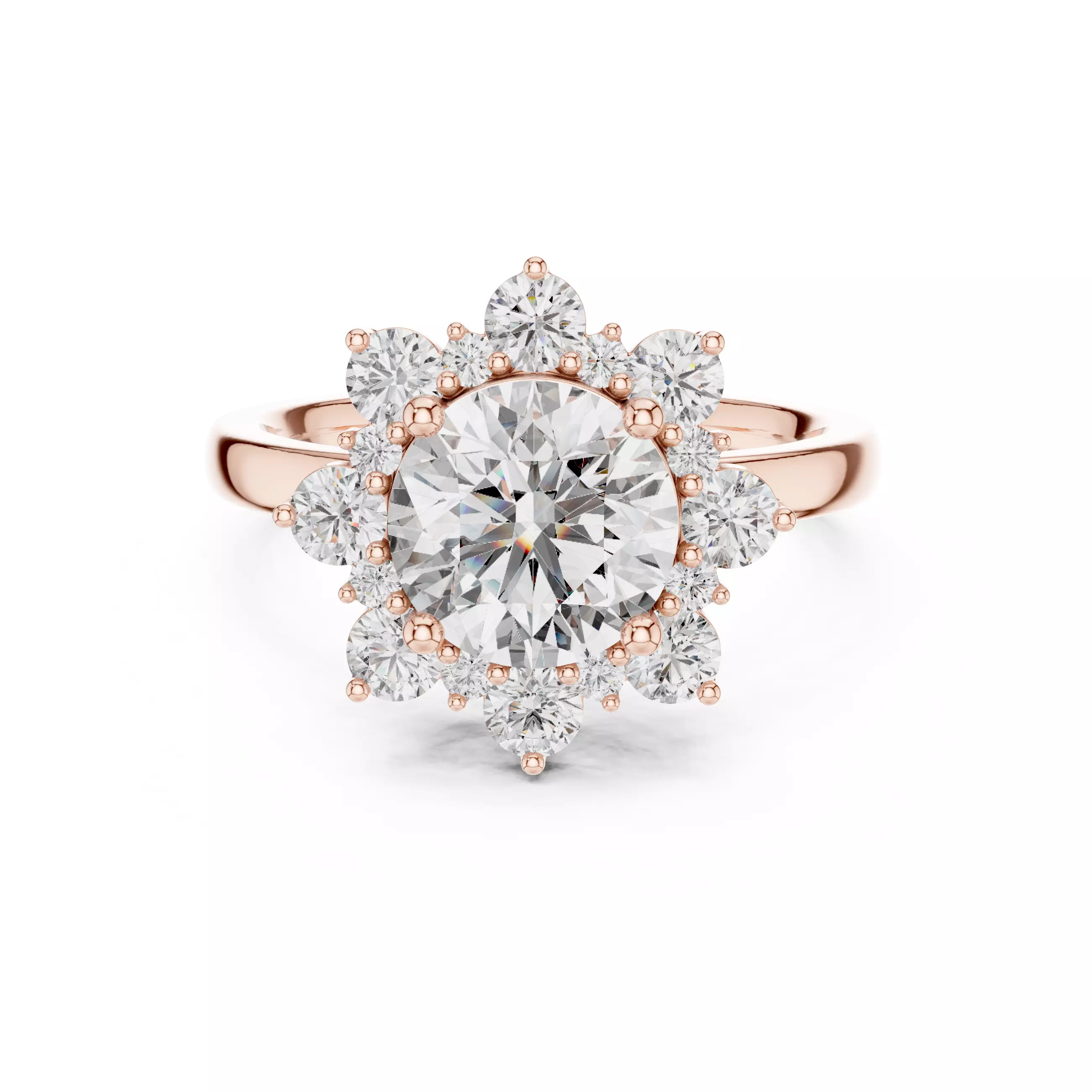 Round Diamond Solitaire Ring 3D print model