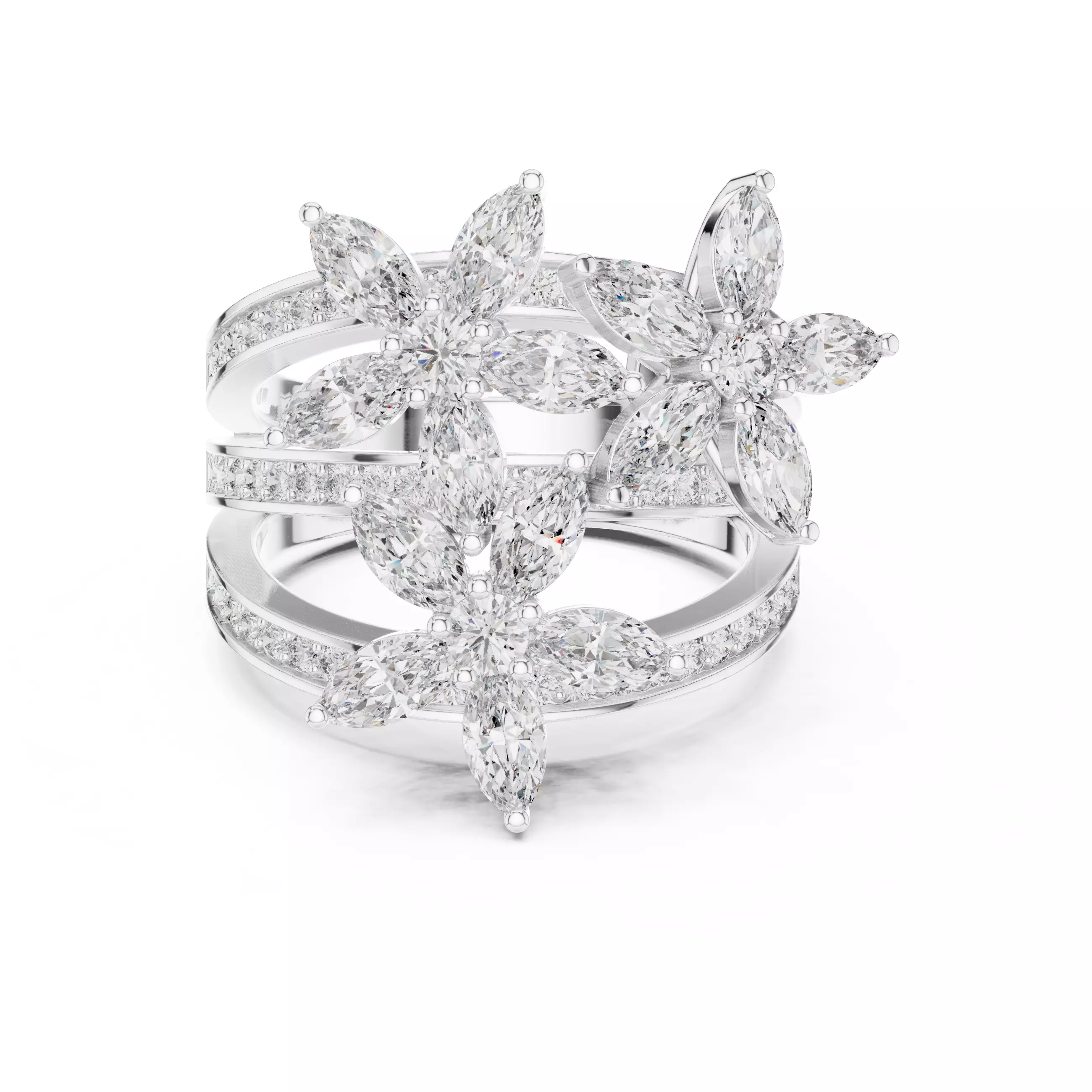 Marquise  Diamond Solitaire Ring 3D print model_5