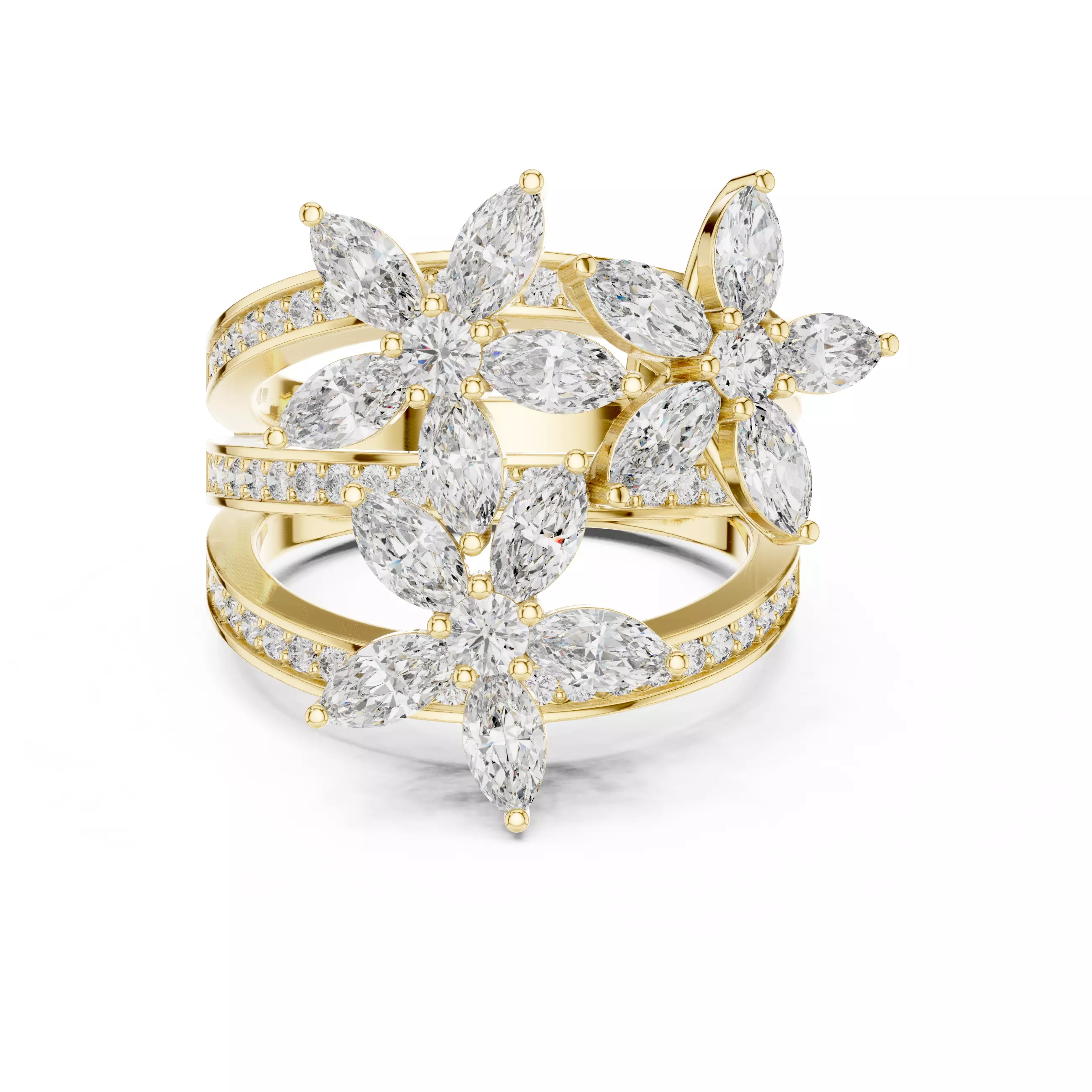 Marquise  Diamond Solitaire Ring 3D print model_7