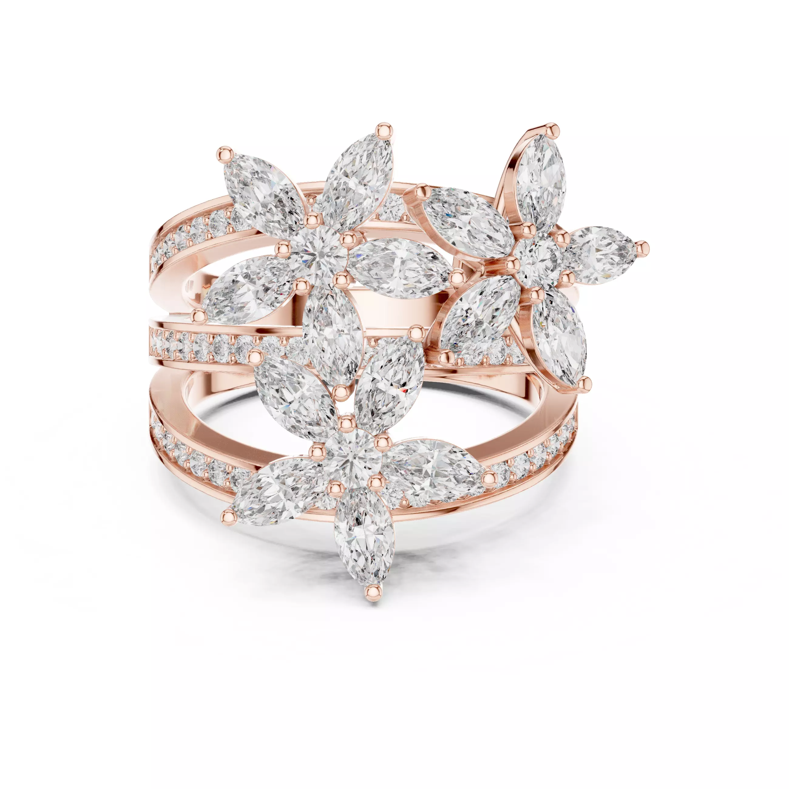 Marquise  Diamond Solitaire Ring 3D print model_0