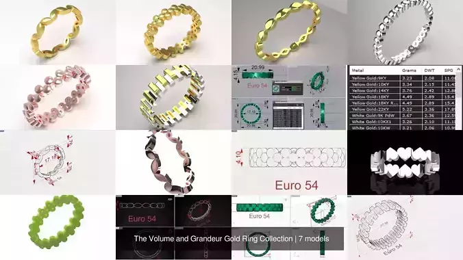 The Volume and Grandeur Gold Ring Collection