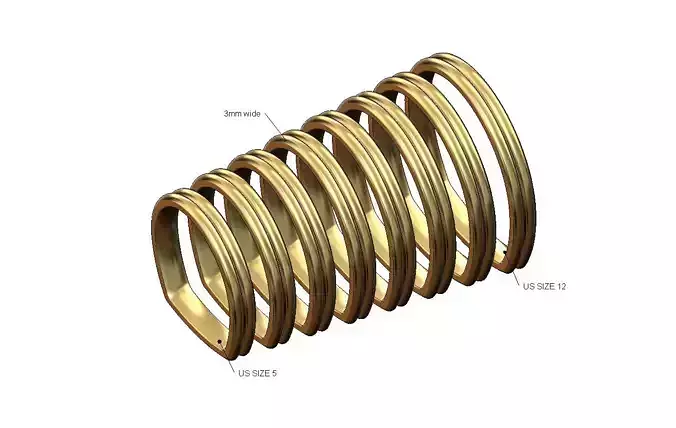 Euro shank 3mm wide comfort fit split band US sizes 5to12