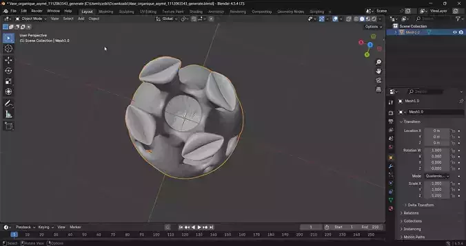 Organic Coral Vase Minimalist Matte Ceramic 3D Model