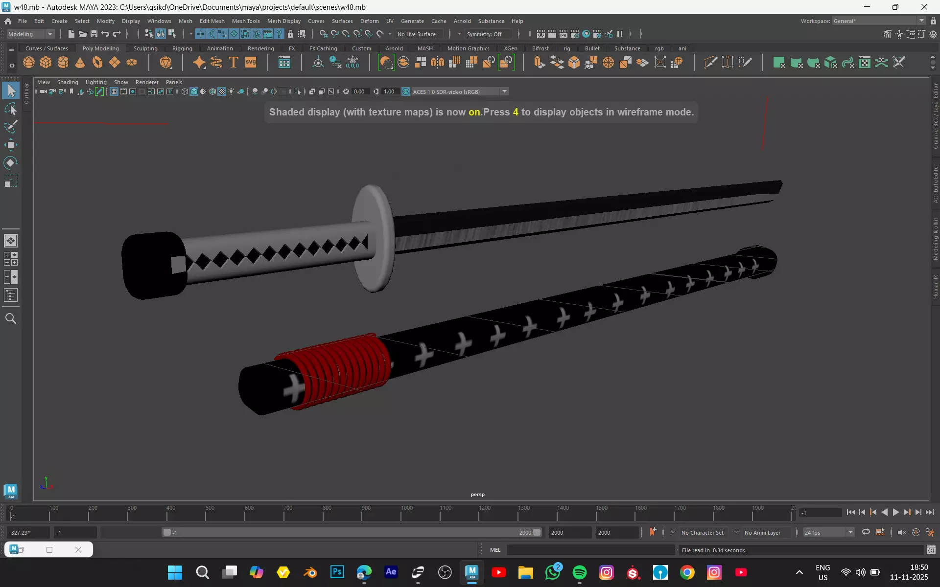 Kikoku law sword from ONEPIECE Low-poly 3D model_4